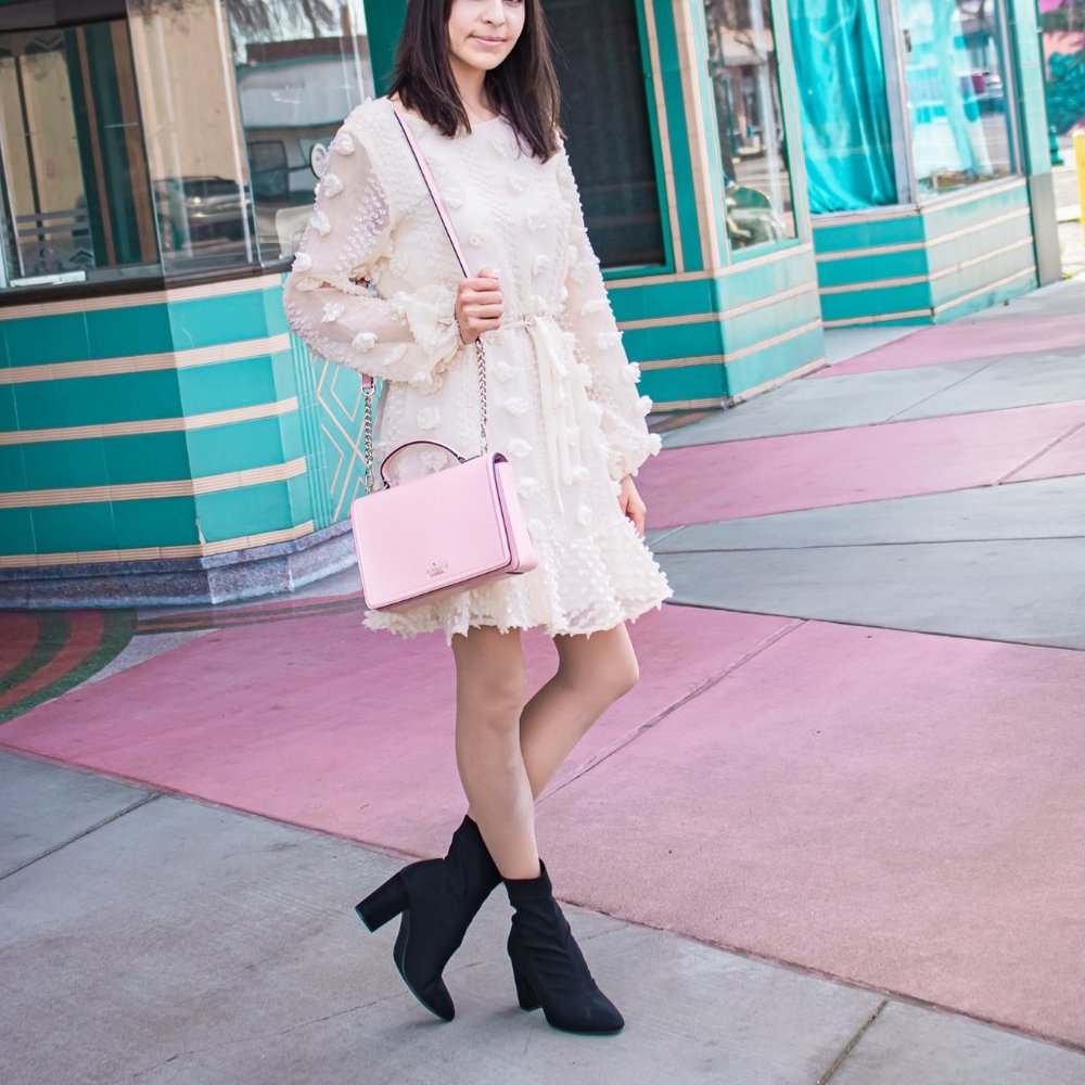 ⭐️NEW⭐️Angeleyes PomPom Long Sleeve Ruffle Dress - Picture 4 of 9